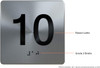 10TH FLOOR Elevator Jamb Plate  With Braille and raised number-Elevator FLOOR 10 number  - The sensation line  Safety Sign