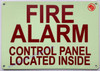 Photoluminescent FIRE ALARM CONTROL PANEL LOCATED INSIDE /GLOW IN THE DARK FIRE ALARM CONTROL PANEL LOCATED INSIDE