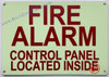 Photoluminescent FIRE ALARM CONTROL PANEL LOCATED INSIDE Signage/GLOW IN THE DARK FIRE ALARM CONTROL PANEL LOCATED INSIDE Signage