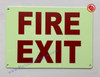 Photoluminescent FIRE EXIT  Compliance Sign/GLOW IN THE DARK FIRE EXIT  Compliance Sign