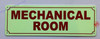 Photoluminescent MECHANICAL ROOM Signage/GLOW IN THE DARK FIRE MECHANICAL ROOM Signage