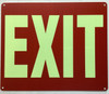 Photoluminescent red EXIT SIGN/GLOW IN THE red DARK EXIT SIGN