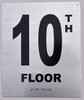 10TH Floor Sign- Floor Number Sign- Tactile Touch Braille Sign - The Sensation line Sign