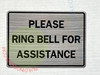 PLEASE RING BELL FOR ASSISTANCE Signage