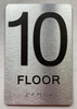 10th floor  with Raised letters/Image & Grade 2 Braille - Includes Red Adhesive pad for Easy Installation - The park Ave Line  Building Sign