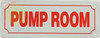 PUMP ROOM  Safety Sign