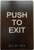push to exit sign Raised letters & Grade 2 Braille - Includes Red Adhesive pad for Easy Installation - The Sensation line