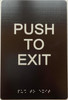 push to exit  Safety Sign Raised letters & Grade 2 Braille - Includes Red Adhesive pad for Easy Installation - The Sensation line