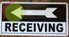 Receiving Left Arrow  Safety Signs