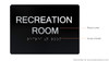 Recreation Room Signage -Black The Sensation line