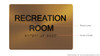Recreation Room  Safety Sign- Gold The Sensation line