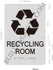 Recycling Room Sign -Braille Sign With Raised Tactile Graphics And Letters -The Sensation Line