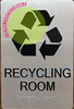 Recycling Room Signage -Braille Signage With Raised Tactile Graphics And Letters -The Sensation Line