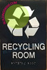 Recycling Room Sign -Braille Sign With Raised Tactile Graphics And Letters -The Sensation Line