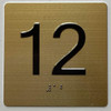 12TH FLOOR Elevator Jamb Plate  With Braille and raised number-Elevator FLOOR 12 number  - The sensation line  Signage