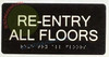 RE-ENTRY ALL FLOORS Signage Tactile Touch Braille Signage - The Sensation line