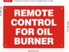 Remote Control for Oil Boiler  Safety Sign