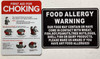 Restaurant Choking Magnet  and Restaurant Food Allergies Magnet Poster Magnet s, White and Black)-The Chef Choice