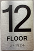 12th floor sign with Raised letters/Image & Grade 2 Braille - Includes Red Adhesive pad for Easy Installation - The park Ave Line Sign