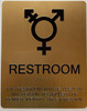Restroom GENDER NEUTRAL SYMBOLS RESTROOM WALL  Compliance Sign TACTILE  Compliance Sign WITH BRAILLE, RAISED LETTER AND PICTOGRAM -The sensation line