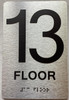 13th floor sign with Raised letters/Image & Grade 2 Braille - Includes Red Adhesive pad for Easy Installation - The park Ave Line Sign