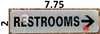 Restroom Right Arrow Sign
