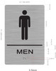 RESTROOM SIGN Tactile Graphics Grade 2 Braille Text with raised letters, Material: Aluminium, Safety Sign for Office, school Hospital,brush BLACK