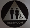 RESTROOM  Safety Sign Tactile Graphics Grade 2 Braille Text with raised letters, Material: Aluminium, Safety  Safety Sign for Office, school Hospital,brush BLACK