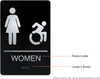 RESTROOM SIGN Tactile Graphics Grade 2 Braille Text with raised letters, Material: Aluminium, Safety Sign for Office, school Hospital,brush BLACK