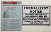 Resturant Choking Magnet + Food Allergy Magnet/ Safety Sign
