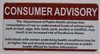 Resturant Cinsumer Advisory Signage