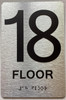 18th floor  with Raised letters/Image & Grade 2 Braille - Includes Red Adhesive pad for Easy Installation - The park Ave Line