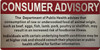 RESTURANT CONSUMER ADVISORY NOTICE ABOUT CONSUMPTION OF RAW FOOD Signage