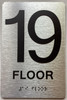 19th floor sign with Raised letters/Image & Grade 2 Braille - Includes Red Adhesive pad for Easy Installation - The park Ave Line Sign