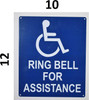 Ring Bell For Assistance Ada Signage -The Pour Tous Blue Line
