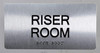 Riser Room  Safety Sign Silver-Tactile Touch Braille  Safety Sign - The Sensation line