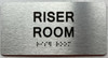 RISER ROOM sign with Raised letters/Image & Grade 2 Braille - Includes Red Adhesive pad for Easy Installation - The park Ave Line