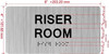 RISER ROOM  Safety Sign with Raised letters/Image & Grade 2 Braille - Includes Red Adhesive pad for Easy Installation - The park Ave Line