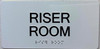 Riser Room  with Raised letters/Image & Grade 2 Braille - Includes Red Adhesive pad for Easy Installation - The sensation line