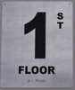 1ST Floor Sign- Floor Number Tactile Touch Braille Sign - The Sensation line Sign