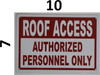Roof Access Authorized Personnel Only  Safety Sign