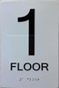 1st floor /Floor 1  with Raised letters/Image & Grade 2 Braille - Includes Red Adhesive pad for Easy Installation - The sensation line  Building Sign