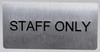 Staff ONLY  Safety Sign Silver-Tactile Touch Braille  Safety Sign - The Sensation line