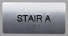 Stair A Sign Silver-Tactile Touch Braille Sign - The Sensation line