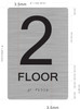 Stair and floor  Compliance Sign Raised letters , Raised Image & Grade 2 Braille - Includes Red Adhesive pad for Easy Installation - The Sensation line (FLOOR 2)