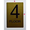 Stair and floor  Signage Raised letters , Raised Image & Grade 2 Braille - Includes Red Adhesive pad for Easy Installation - The Sensation line (FLOOR 4)