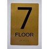 Stair and floor  Signage Raised letters , Raised Image & Grade 2 Braille - Includes Red Adhesive pad for Easy Installation - The Sensation line (FLOOR 7)