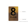 Stair and floor  Safety Sign Raised letters , Raised Image & Grade 2 Braille - Includes Red Adhesive pad for Easy Installation - The Sensation line (FLOOR 8)