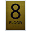 Stair and floor  Compliance Sign Raised letters , Raised Image & Grade 2 Braille - Includes Red Adhesive pad for Easy Installation - The Sensation line (FLOOR 8)