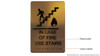 Stair and floor  Safety Sign Raised letters , Raised Image & Grade 2 Braille - Includes Red Adhesive pad for Easy Installation - The Sensation line (In CASE of FIRE USE Stair)